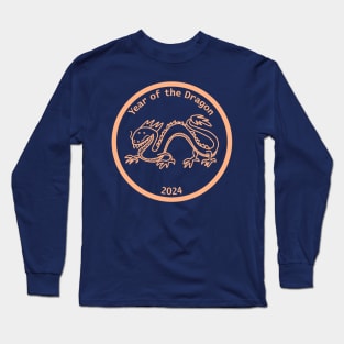 Year of the Dragon 2024 Peach Fuzz Long Sleeve T-Shirt